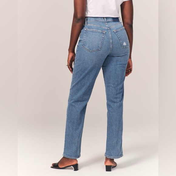 NWT A&F Curve Love Ultra High Rise 90s Straight Medium W.Criss-Cross Waist sz 0 - Picture 8 of 12